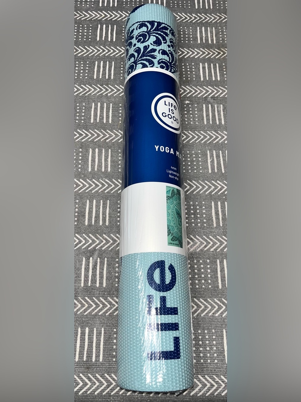 Life Is Good Blue Lightweight Non Slip Yoga Mat‎ Do What You Love 68" x 24"